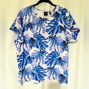 Women’s Plus Sz 2x Tropical Cotton T Shirt By Raphael Bold Colorful Excellent